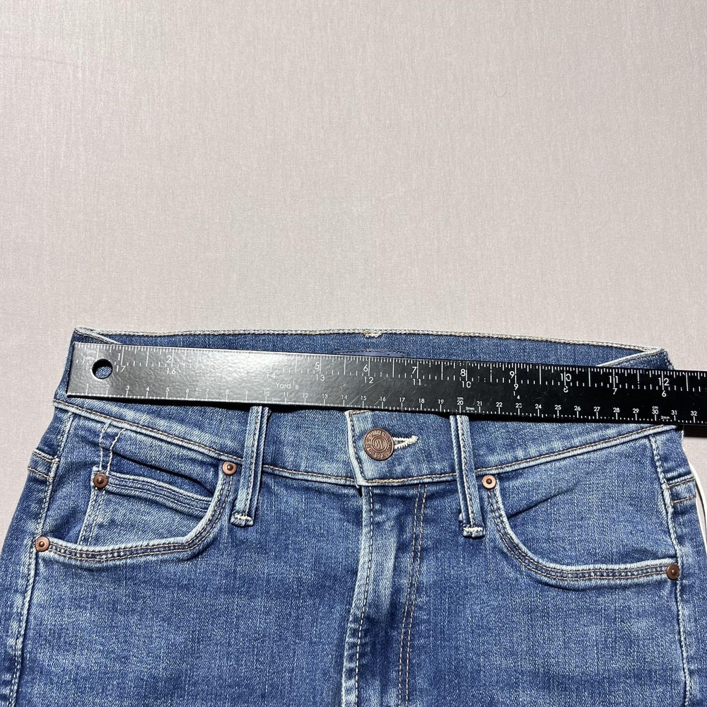 Mother The Mid Rise Dazzler Ankle Fray This Time Next Year Jeans Womens 24 Blue - Picture 10 of 15